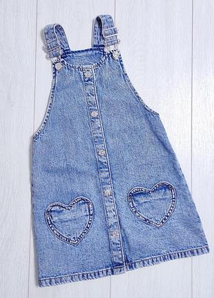 Красивый джинсовый сарафан f&amp;f 6-7 лет