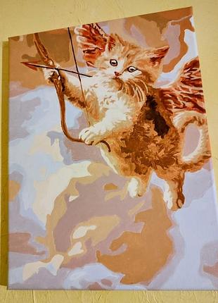 Картини намальовані акриловими фарбами композиція з двох картин киці амури від brushme 🤗