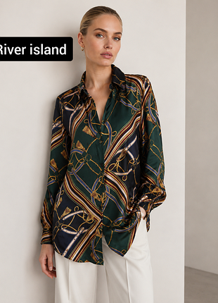 Рубашка женская удлиненная в принт от бренда river island s m