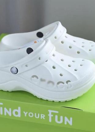 Тапки crocs белые 3