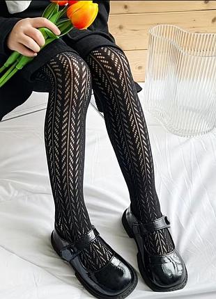 Детские ажурные колготки для девочек 3