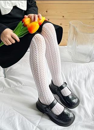 Детские ажурные колготки для девочек 5