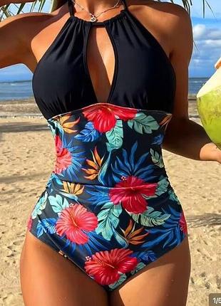Раздельный купальник в тропический принт shein 💚🎀💚