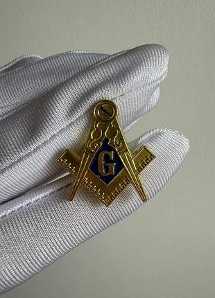 Пін значок металевий брошка «масонський символ» – циркуль і косинець, емблема масонів (freemasonry)