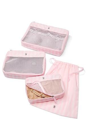Набор органайзеров косметичек victoria’s secret 3-piece packing cubes set