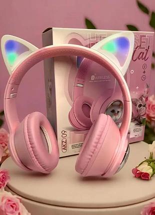 Навушники накладні bluetooth кошенятко з вушками akz-09