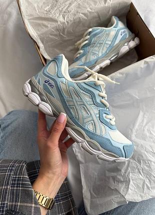 Стильные женские кроссовки asics gel-nyc cream arctic sky