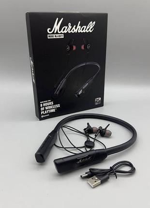 Наушники bluetooth marshall mj-6977 з led дисплеем и кожаным ободком