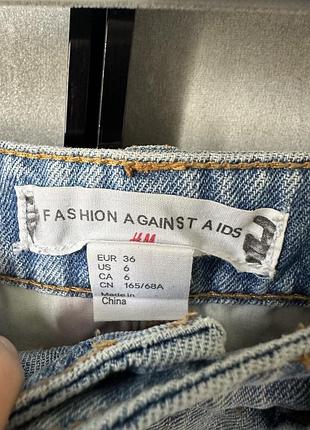 Шорты fashion agains aids denim 36 h&m s 6