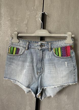 Шорты fashion agains aids denim 36 h&m s 3