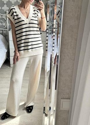 Вʼязаний костюм брюки/жилетка zara m/l