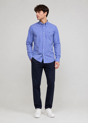 Gant the breton fitted сорочка m блакитна в смужку 100% бавовна button down