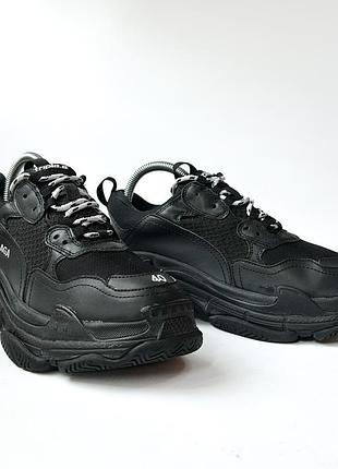Кросівки balenciaga triple s black (чорні), розмір 40(24.5см устілка)