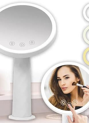Сенсорне дзеркало для макіяжу з led лампою на акумуляторі tvt-09