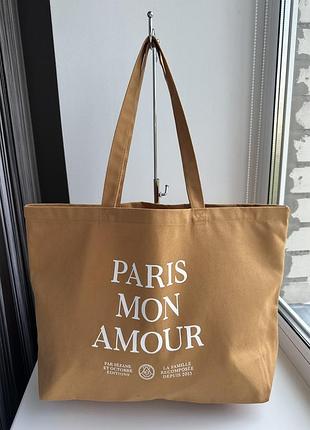 Нова сумка-тоут з натуральної бавовни sezane paris mon amour !