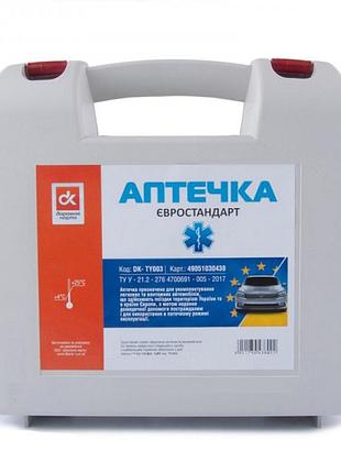 Аптечка автомобильная евростандарт (сертифицированная) doroznaya karta dkty003