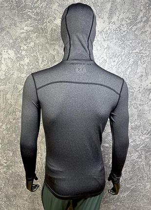 Under armour compression coldgear кофта лонгслив l размер серая с лого 3