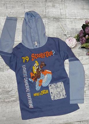Детская одежда худи с длинными рукавами и принтом scooby-doo рост 128 на 7-8 лет