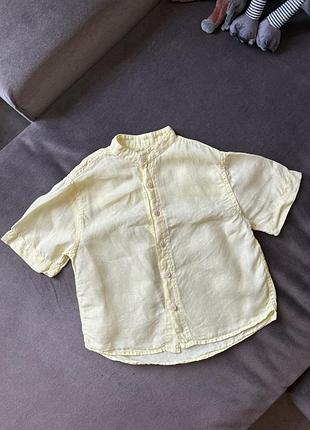 Zara, сорочка для хлопчика, 100% льон, 6-7 років