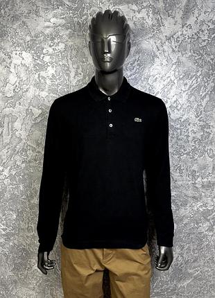 Lacoste slim fit кофта лонгслив xl размер черная