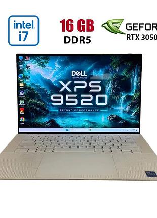 Игровой ноутбук dell xps 15 9520 / 15.6" (3456x2160) oled / intel core i7-12700h (14 (20) ядер по 3.5 - 4.7 ghz) / 16 gb ddr5 /