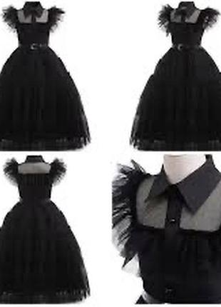 Чорна багатошарова сукня з тюлю в стилі венздей аддамс (wednesday addams) від zara