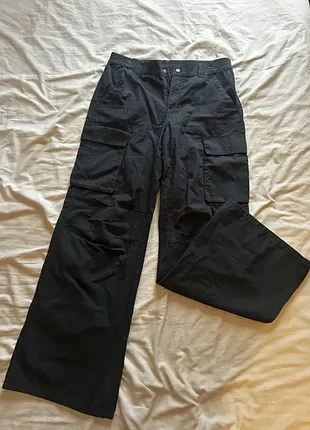 Штани карго h&m прямі/кльош темно сині