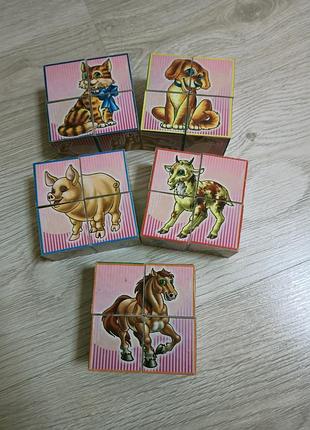 Кубики с изображением животных