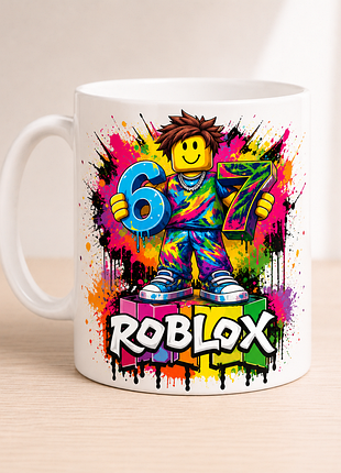 Чашка с принтом roblox 67