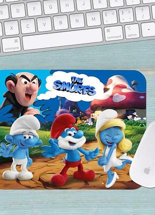 Коврик для мыши смурфики smurfs маленький 004 (180х220х3мм)
