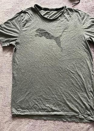 Спортивна чоловіча футболка puma оригінал — розмір l — сіра меланж