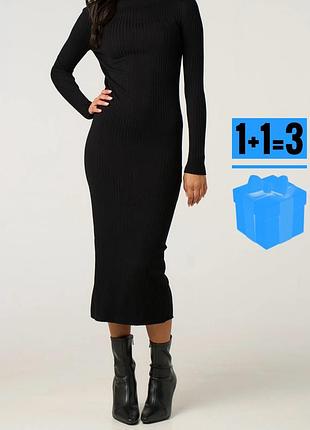 🥰обтисла сукня міді в рубчик prettylittlething