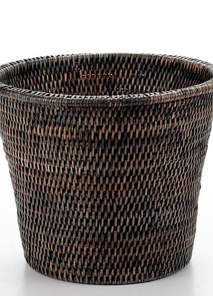 Кашпо декоративное плетеное из ротанга, 26*20 см, 71029-black nai