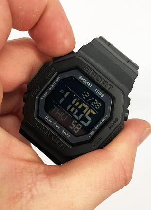 Часы спортивные скмей skmei 1988bk, часы спортивные мужские с пластиковым ремешком fk-61
