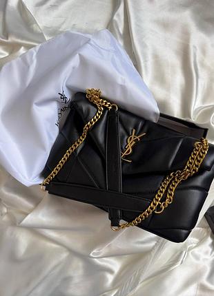 Yves saint laurent loulou puffer черная увс пуфер