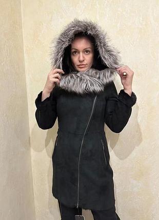 Дублянка замшева з капюшоном хс/с