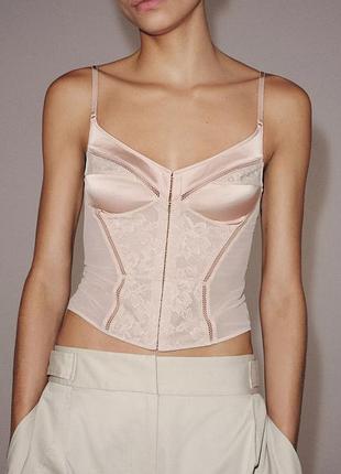 Комбінований корсет на бретелях zara