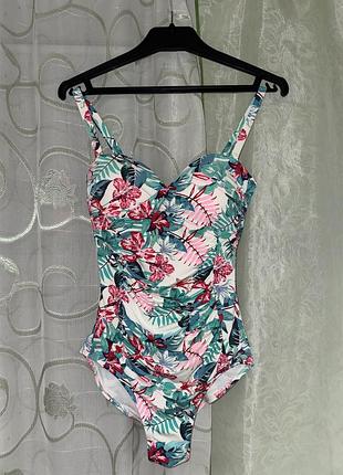 Цельный сдельный слитный женский купальник xs (34) белый