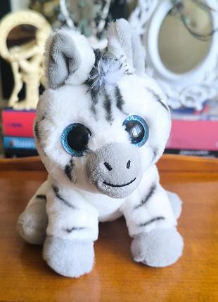 Мягкая игрушка зебра ty beanie boos stripes с большими глазами