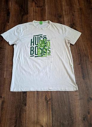 Чоловіча унікальна футболка hugo boss з великим лого оригінал