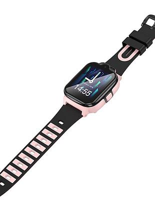 Дитячий смарт-годинник hoco y104 42mm. sim 4g. wi-fi. 700 mah. ip65 pink