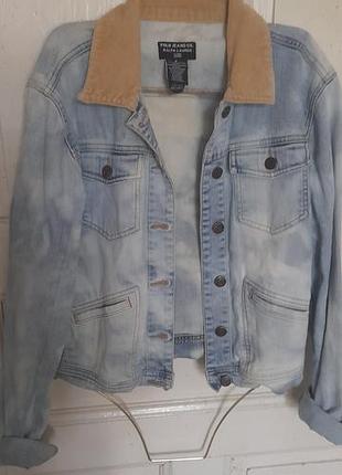 Винтажная джинсовая куртка polo jeans co. ralph lauren с вельветовым воротником