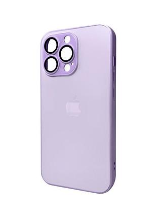 Чохол для смартфона ag glass matt frame color logo for apple iphone 13 pro light purple