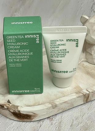 Зволожуючий гіалуроновий крем із насіння зеленого чаю innisfree green tea seed hyaluronic cream