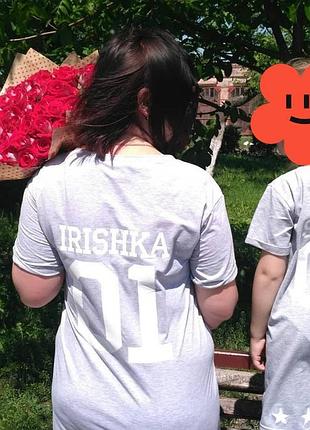 Платье фемеллик, мама + дочь. с именами иришка и саша