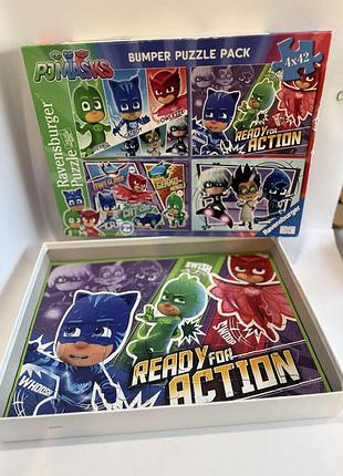 Набір із чотирьох пазлів ravensburger pj masks герої в масках