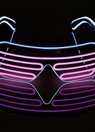 Светодиодные led el очки очки для вечеринок, пати, розовые с голубым ободком nai