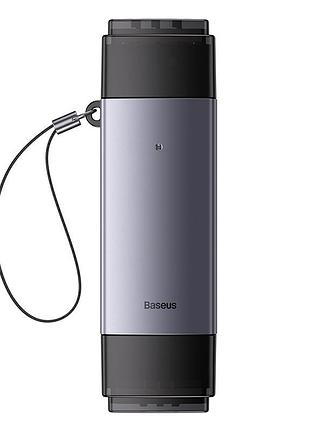 Кардрідер baseus lite series usb-a & type-c to sd/tf card reader grey