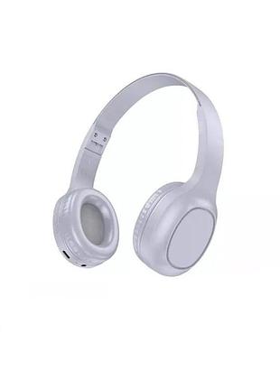 Бездротові накладні навушники hoco w46 charm bt headset light blue gray