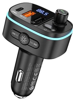 Азп з fm-модулятором hoco e62 fast pd20w+qc3.0 car bt fm transmitter black